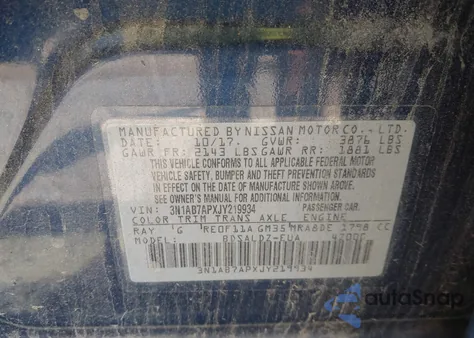 2018 Nissan Sentra Sv from USA, damaged, VIN 3N1AB7APXJY219934